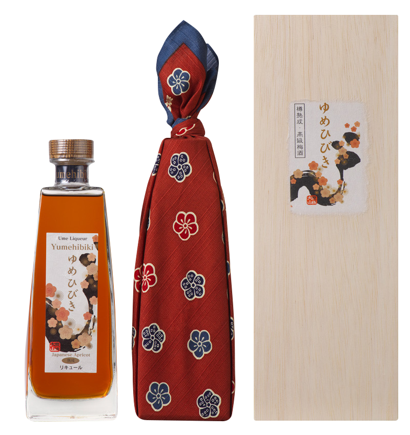 橡木桶高級梅酒夢響 和風呂布桐木盒入 Tarujikomi koukyu umeshu yumehibiki furoshiki kiribakoiri